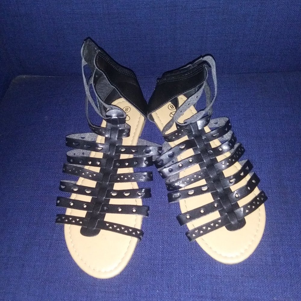gladiator black sandles